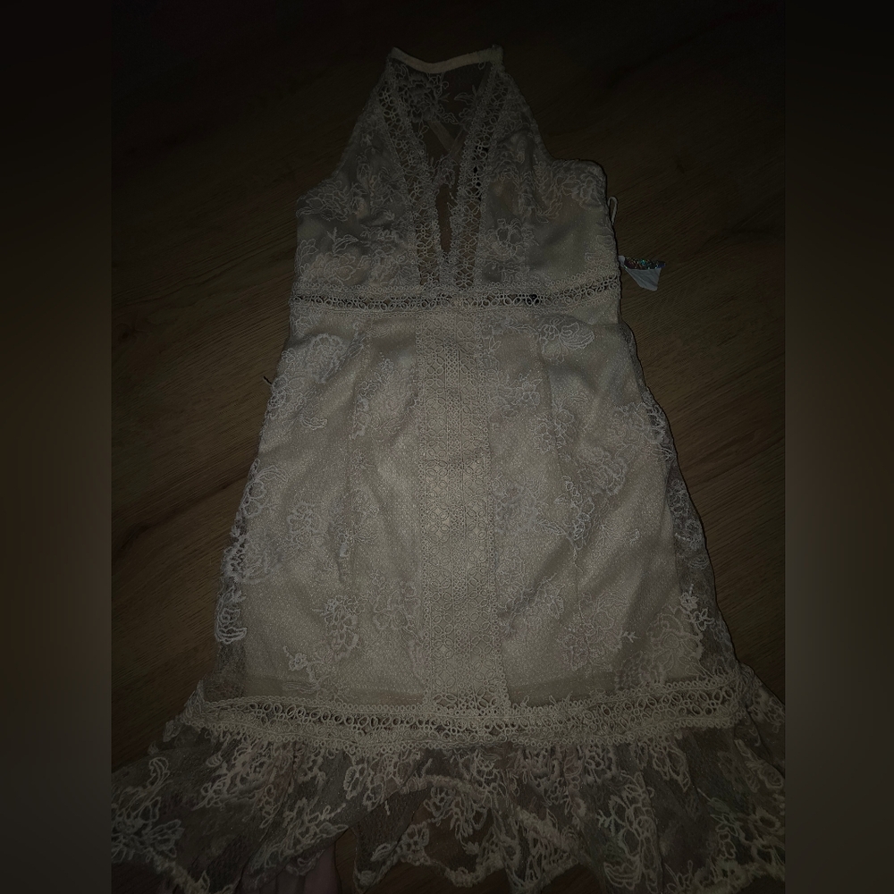 Forever 21 Cream Lace Mini Dress